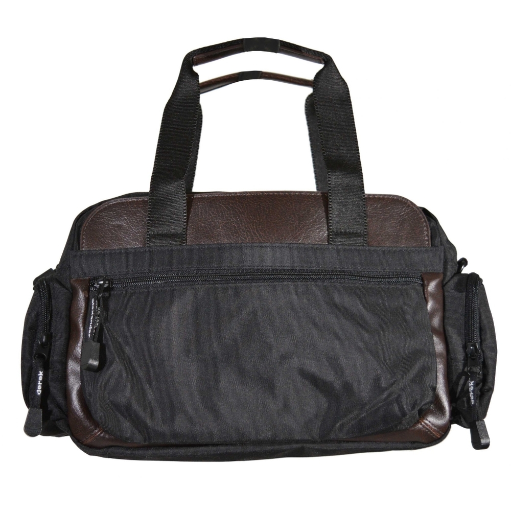 Derek Alexander Nylon Leather Crossbody Satchel Bag 20237 Black
